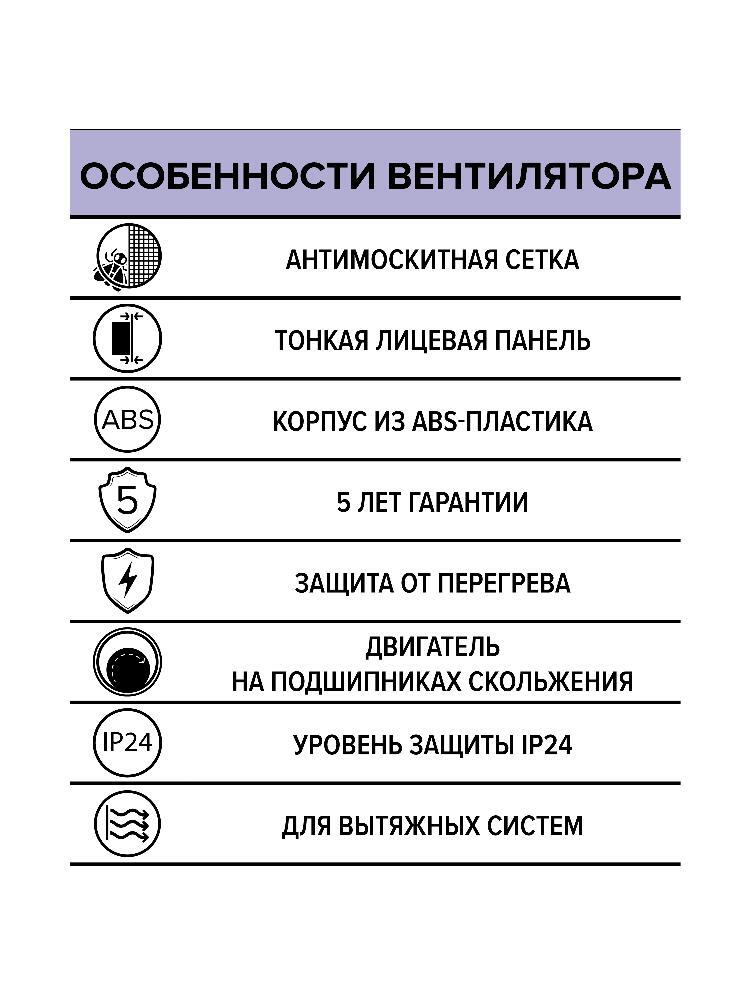 Вентилятор накладной E D100 сетка ERA